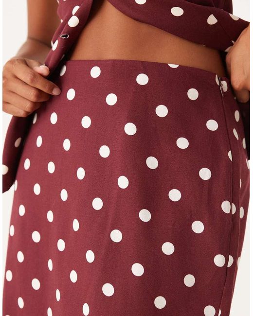 Nobody's Child Petite Red Theta Midi Skirt Co-ord