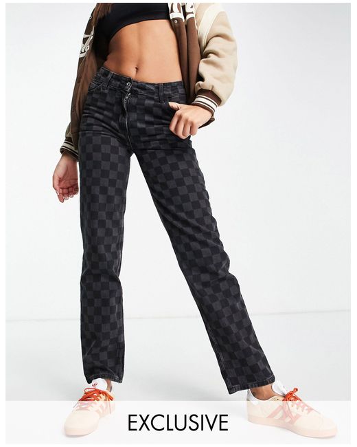 collusion x014 90s baggy dad jeans in washed black