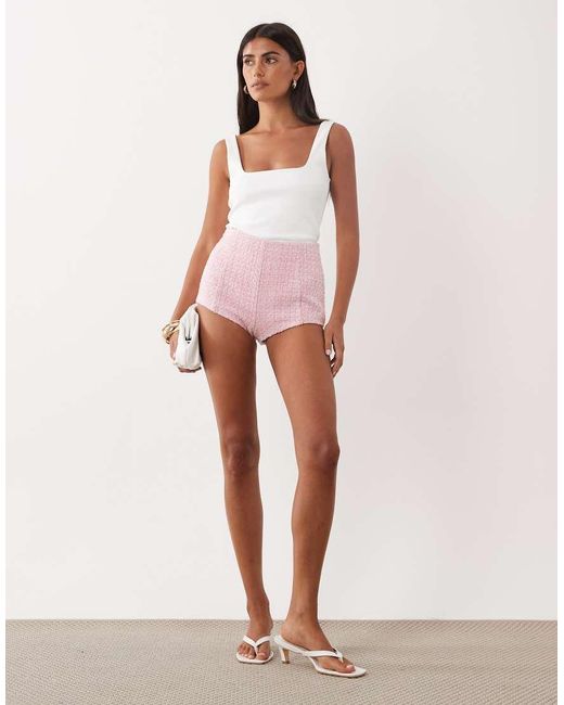 Miss Selfridge Pink Tailored Knicker Short