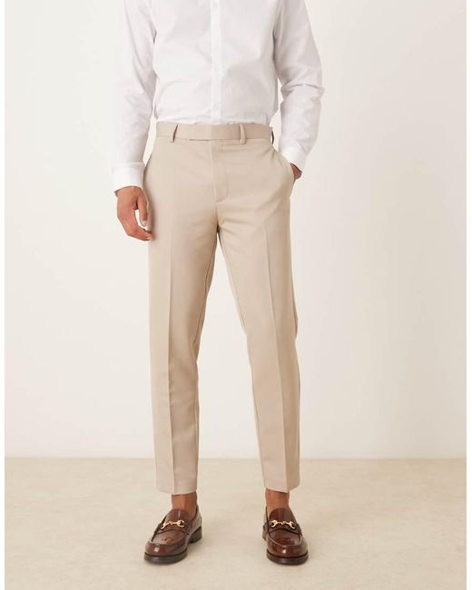 ASOS Natural Smart Tapered Trouser for men