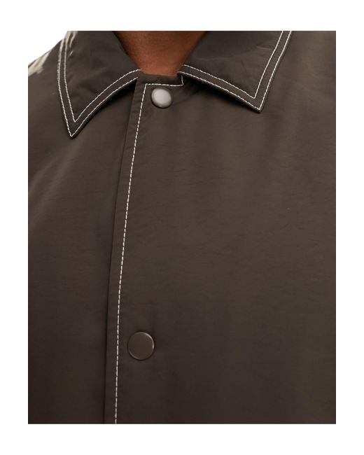 ASOS Black Oversized Cropped Coach Jacket for men