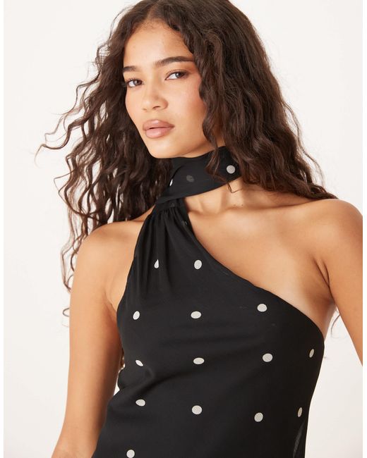 ASOS Black – gepunktetes minikleid aus chiffon