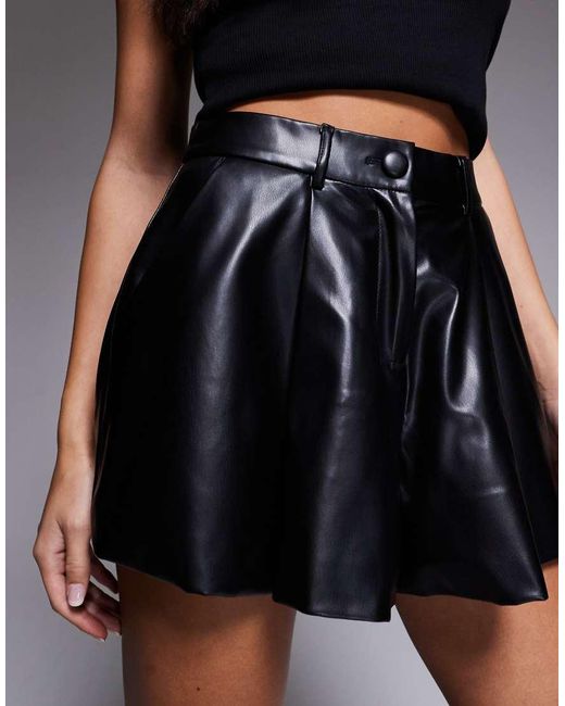 ASOS Black Faux Leather Shorts