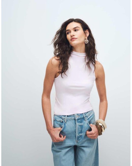 Mango Pink High Neck Sleeveless Top