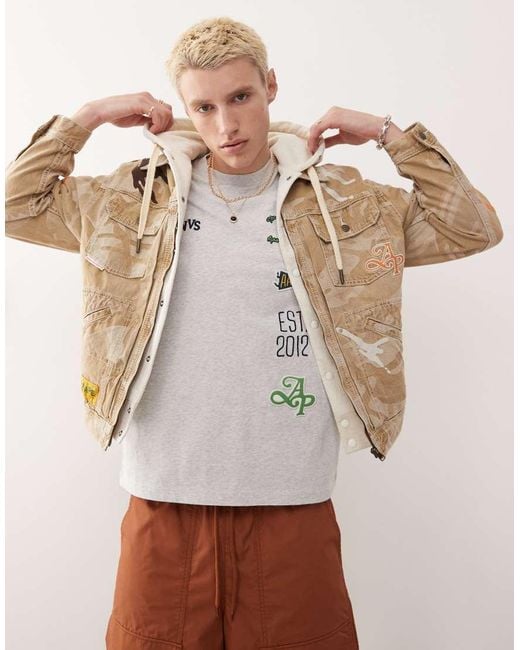 Aape By A Bathing Ape White Aape By A Bathing Ape Camo Denim Jacket for men