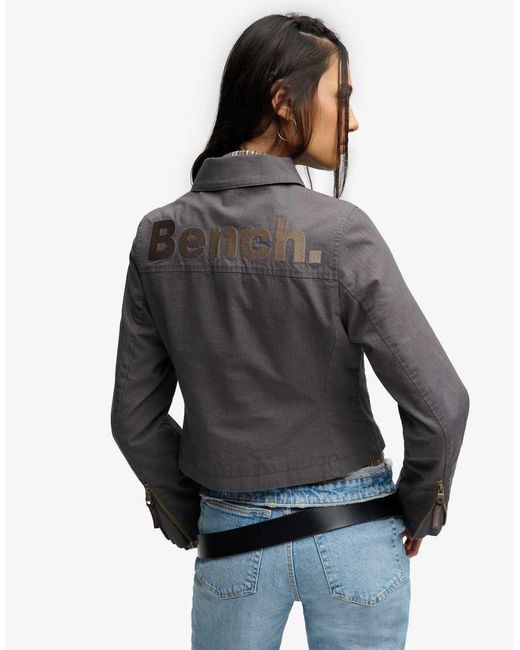 Bench x Superdry & Co Blue Double Zip Collar Ripstop Jacket