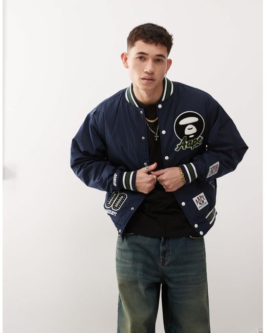 Aape By A Bathing Ape Aape by a bathing ape – college-jacke in Blue für Herren