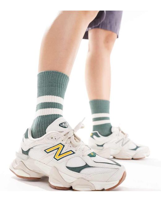 Zapatillas De Deporte Blancas, Verdes Y Doradas 9060 Collegiate Exclusivas En Asos De New Balance de color White