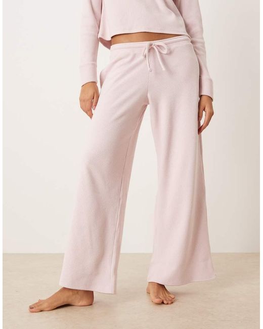 Hollister Pink Gilly Hicks Low Rise baggy Waffle joggers Co-ord