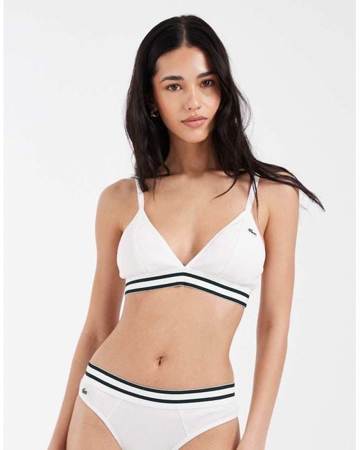 Bralette Triangular De Lacoste de color White