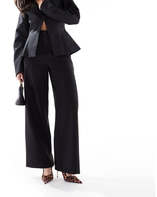 ASOS Black Tailored Relaxed Straight Leg Trousers