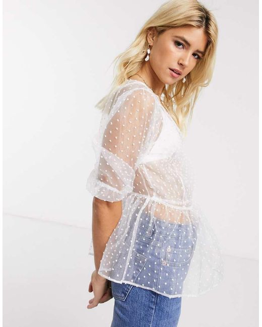ASOS White Wrap Top