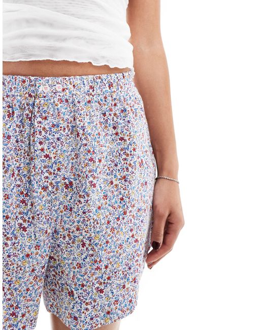 Free People Purple Ditsy Floral Boxer Shorts