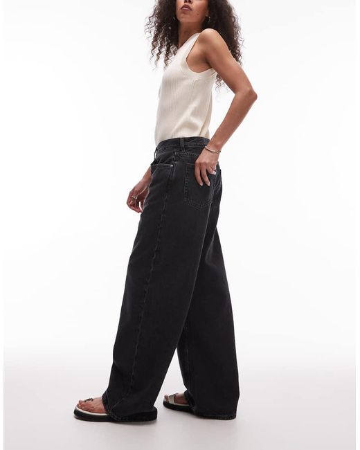 ARKET Black Cloud Low Rise Baggy Wide Leg Jeans