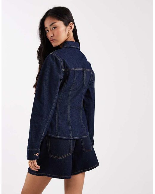 New Look Blue Cinched Denim Jacket