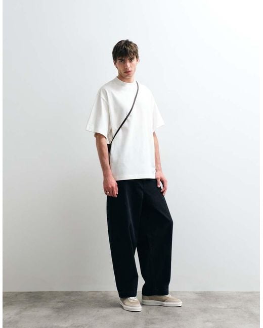 ASOS COLLECTIVE White Heavyweight Relaxed Pique T-shirt for men