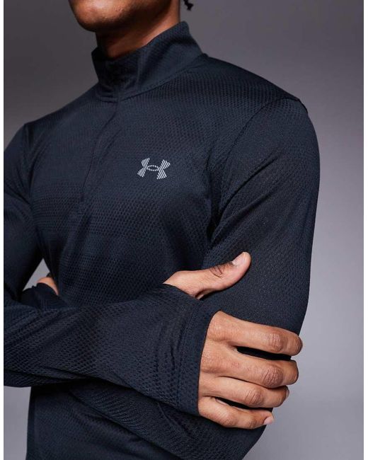 Under Armour Blue Velociti Quarter-Zip Running T-Shirt for men