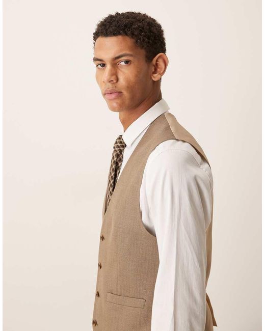 ASOS Natural Skinny Suit Waistcoat for men