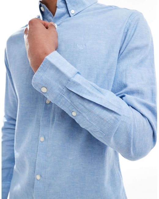 Threadbare – langärmliges hemd in Blue für Herren