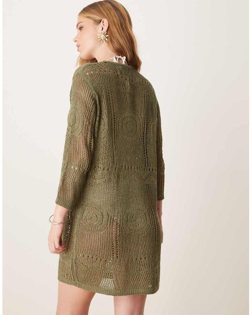 Jdy Natural Crochet Beach Kimono