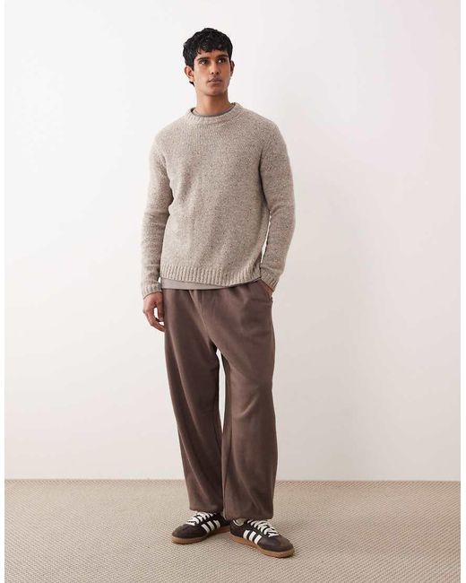 ARKET Brown Wool Alpaca Crew Neck Relaxed Fit Jumper for men