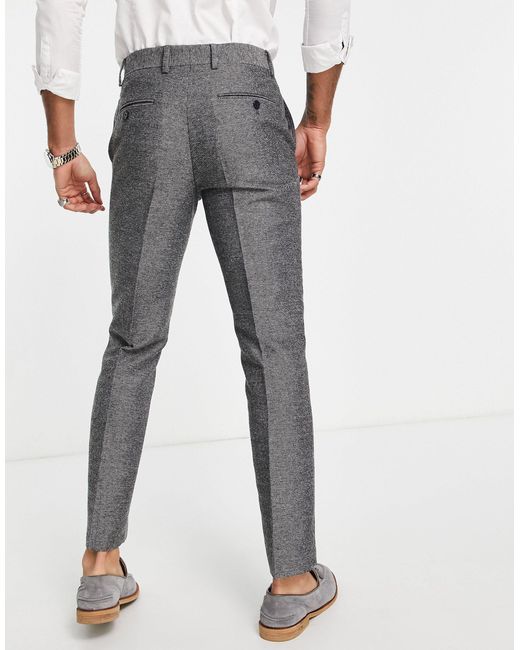 Slim Fit Herringbone Suit Trousers 