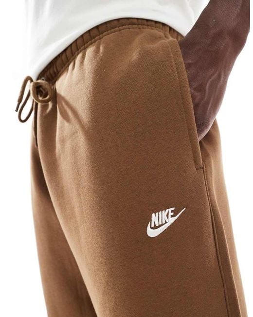 Nike Brown Club Straight Leg joggers for men