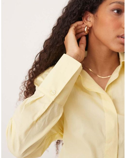 ASOS Getailleerde Mini Overhemdjurk in het Natural