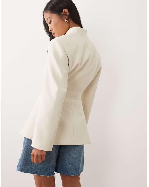 Miss Selfridge Natural Collarless Blazer