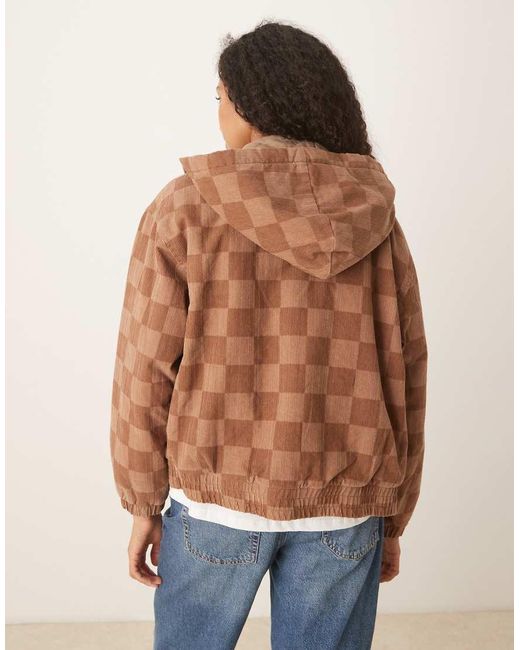 Roxy Brown Feels Good Printed Corduroy Hoodie Jacket