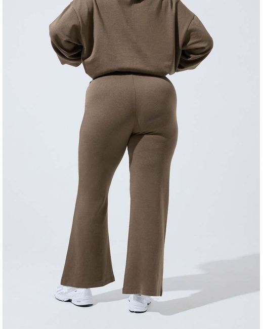 Yours Clothing Brown Slim Flare Joggers