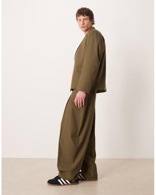 ASOS Natural Barrel Suit Pants for men