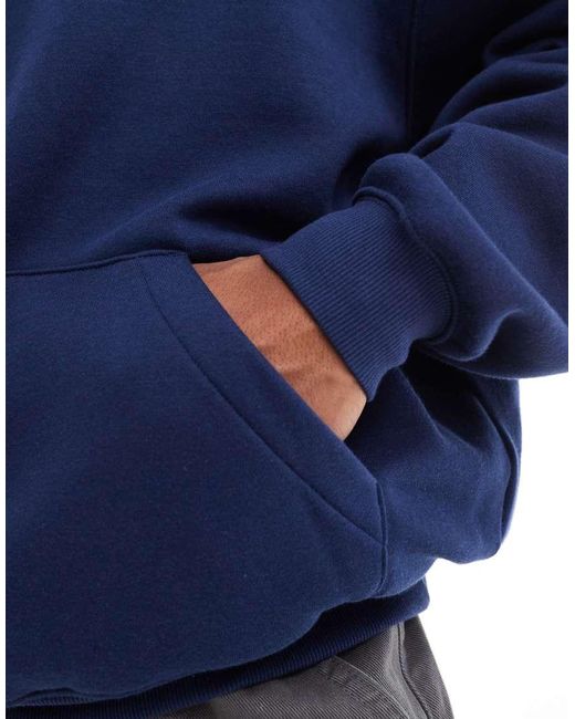 Cotton On Blue Boxy Fit Pullover Hoodie for men
