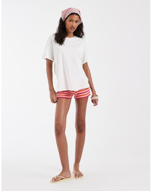 Pieces White Oversized Celestial Cherry Graphic T-shirt