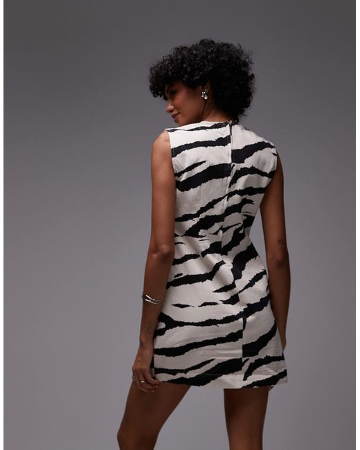 TOPSHOP Gray Denim Shift Dress