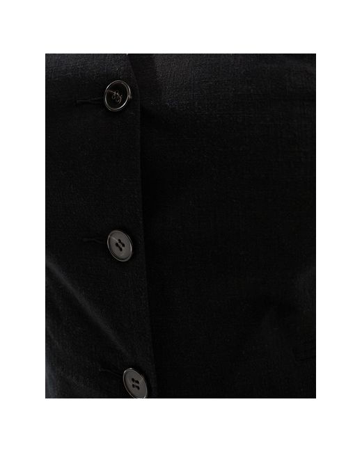 ASOS Black Asos Design Curve Waistcoat With Linen