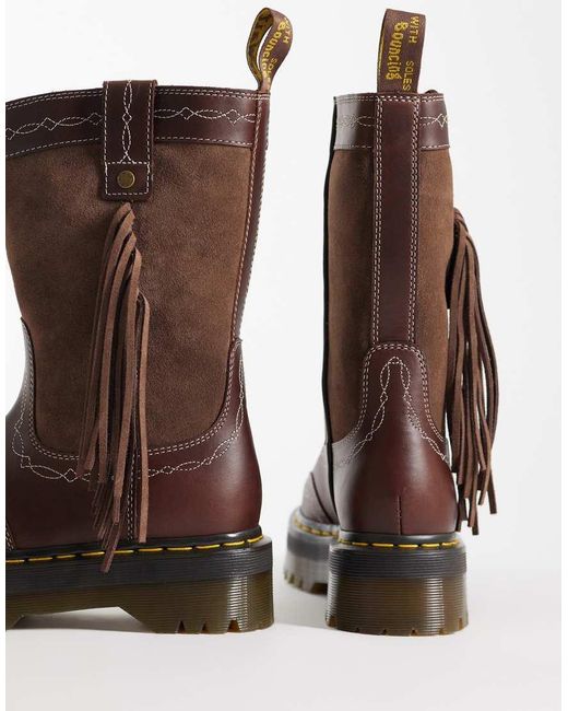 Dr. Martens Brown Rodeo Fringe Pull-On Boots