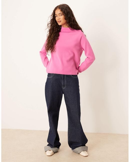 Mango Pink High Neck Jumper