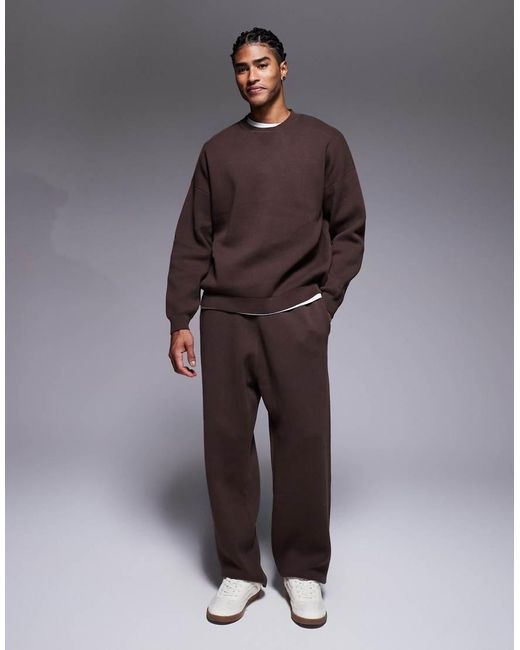 ASOS Black Oversized Knit Sweatpants for men