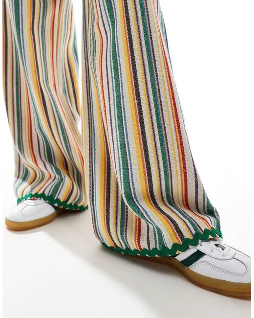 Labelrail Multicolor X Olivia Grace Herring Straight Leg Beachchair Striped Trousers