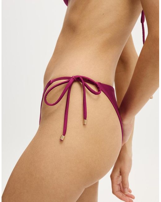 Cotton On Red String Tie Side Brazilian Bikini Bottom