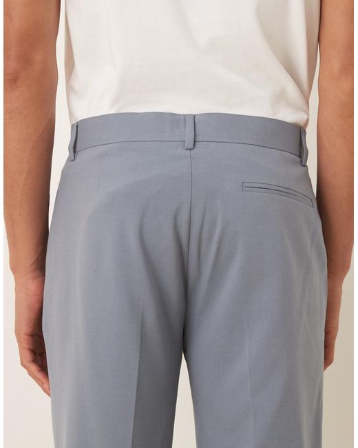 ASOS Blue Straight Leg Suit Pants for men