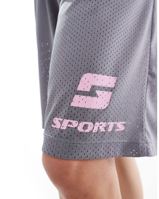 Collusion Blue Sports Oversized Short