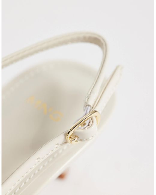 Mango White Slingback-pumps mit absatz