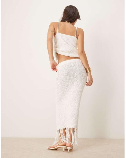 ASOS Natural Knitted Slub Midaxi Skirt Co-Ord