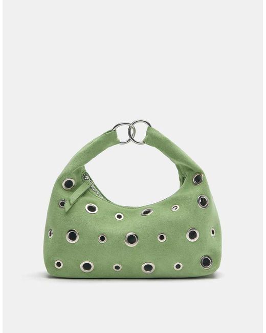 Pull&Bear Green Studded Grab Bag