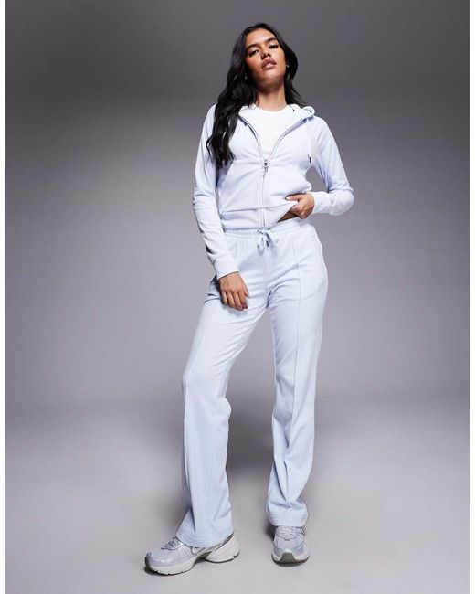 Sudadera Azul Pastel Con Capucha Y Cremallera De Velour Madison De (Parte De Un Conjunto) Juicy Couture de color Gray