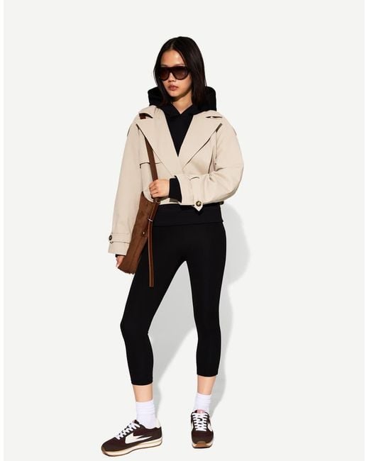 Bershka Natural Short Trench Jacket