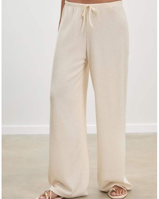 Stradivarius Natural Flowing Creased-effect Trousers