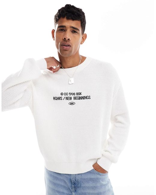 Bershka – hghrs – sweatshirt in White für Herren